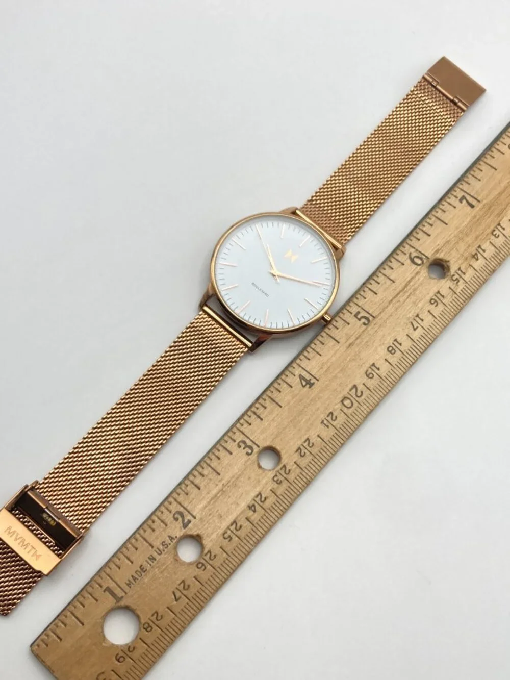 MVMT Boulevard Malibu Women's Watch 38mm Rose Gold Tone Mesh Band New Battery